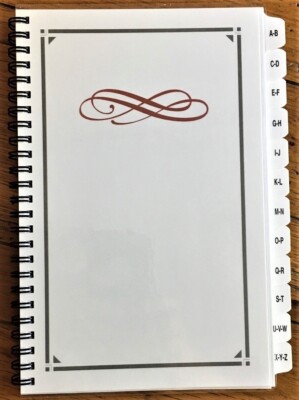 Password Book Organizer Website Address Book A-Z TABS Personalized Free
