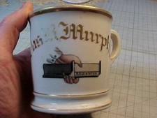 ORIGINAL ANTIQUE OCCUPATIONAL SHAVING MUG - RULE AND STICK