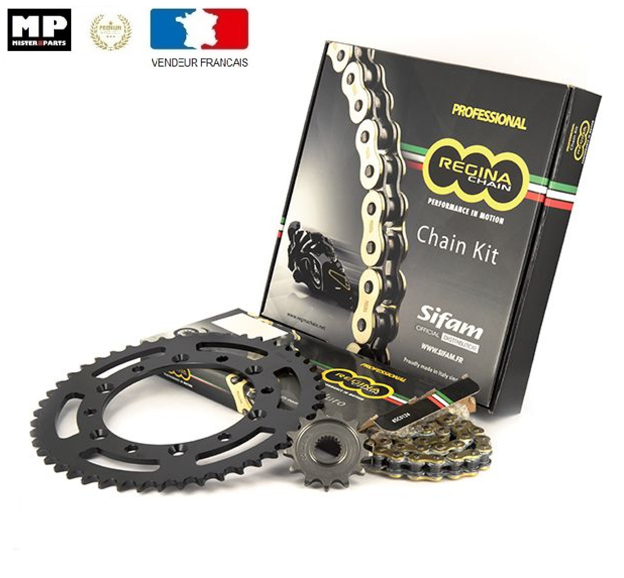 Kit chaîne 17x47 REGINA anti-allongement pour HONDA 1000 CBRF 1992