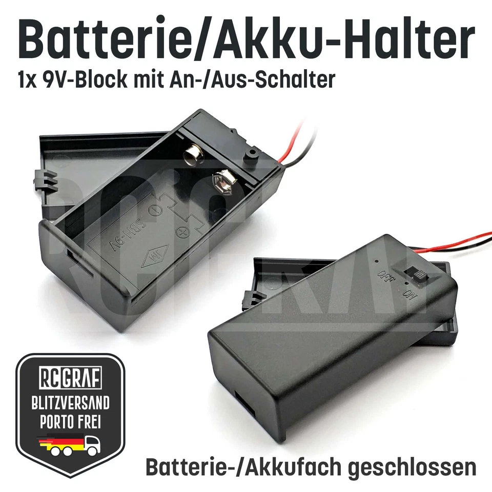 Portapilas/Baterías AA AAA 9V 1-10 Interruptor Cerrado, Compartimento Pilas, Compartimento Pilas - Imagen 2 de 4