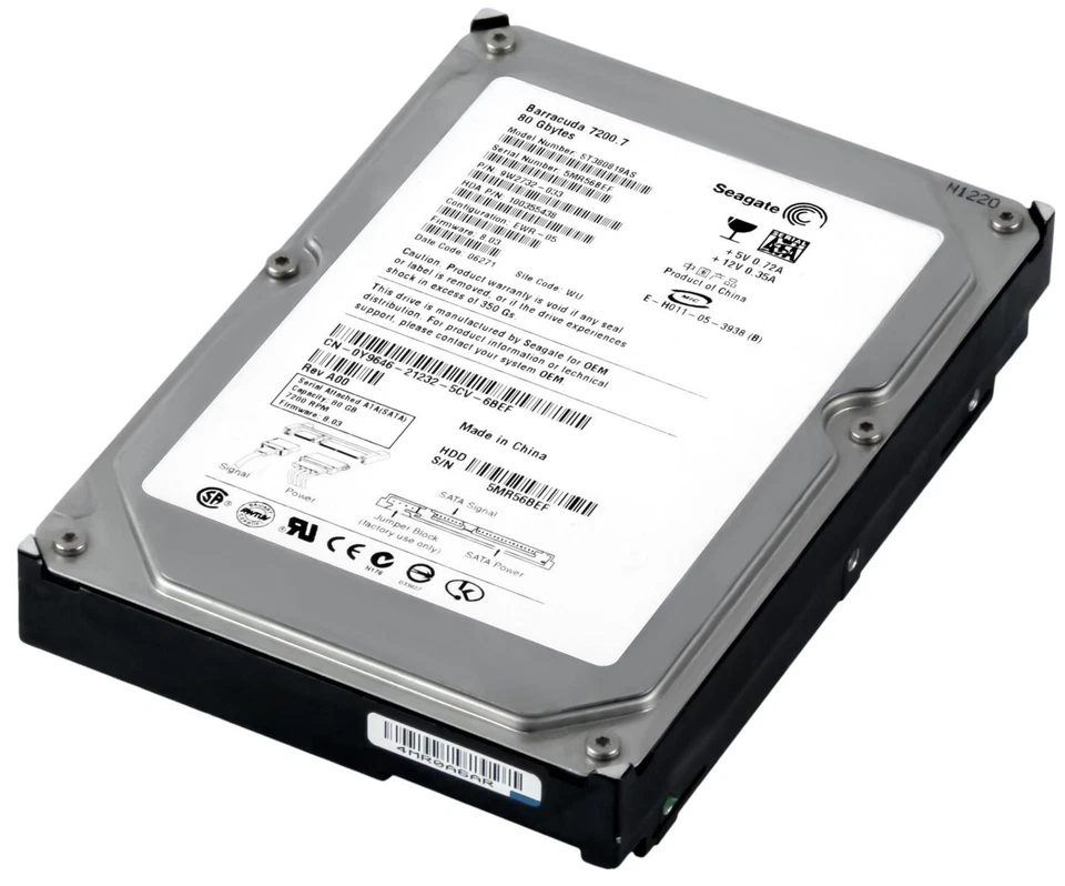 Hard Drive Dell 0Y9646 80GB 7200U/Min 8MB Cache SATA II ST380819AS 3.5'' Inch - Image 2 of 3