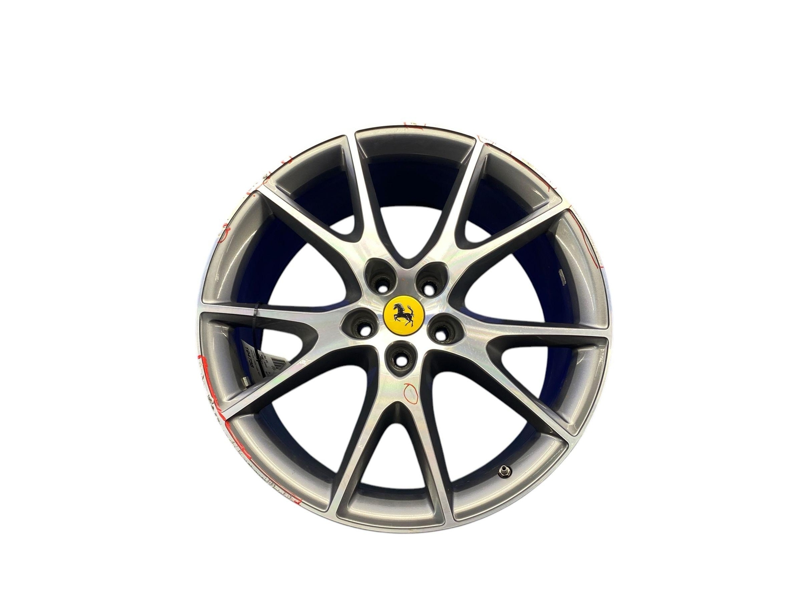 2008-2014 FERRARI CALIFORNIA 20X10 FIVE Y SPOKE WHEEL RIM SILVER *CURB RASH* OEM