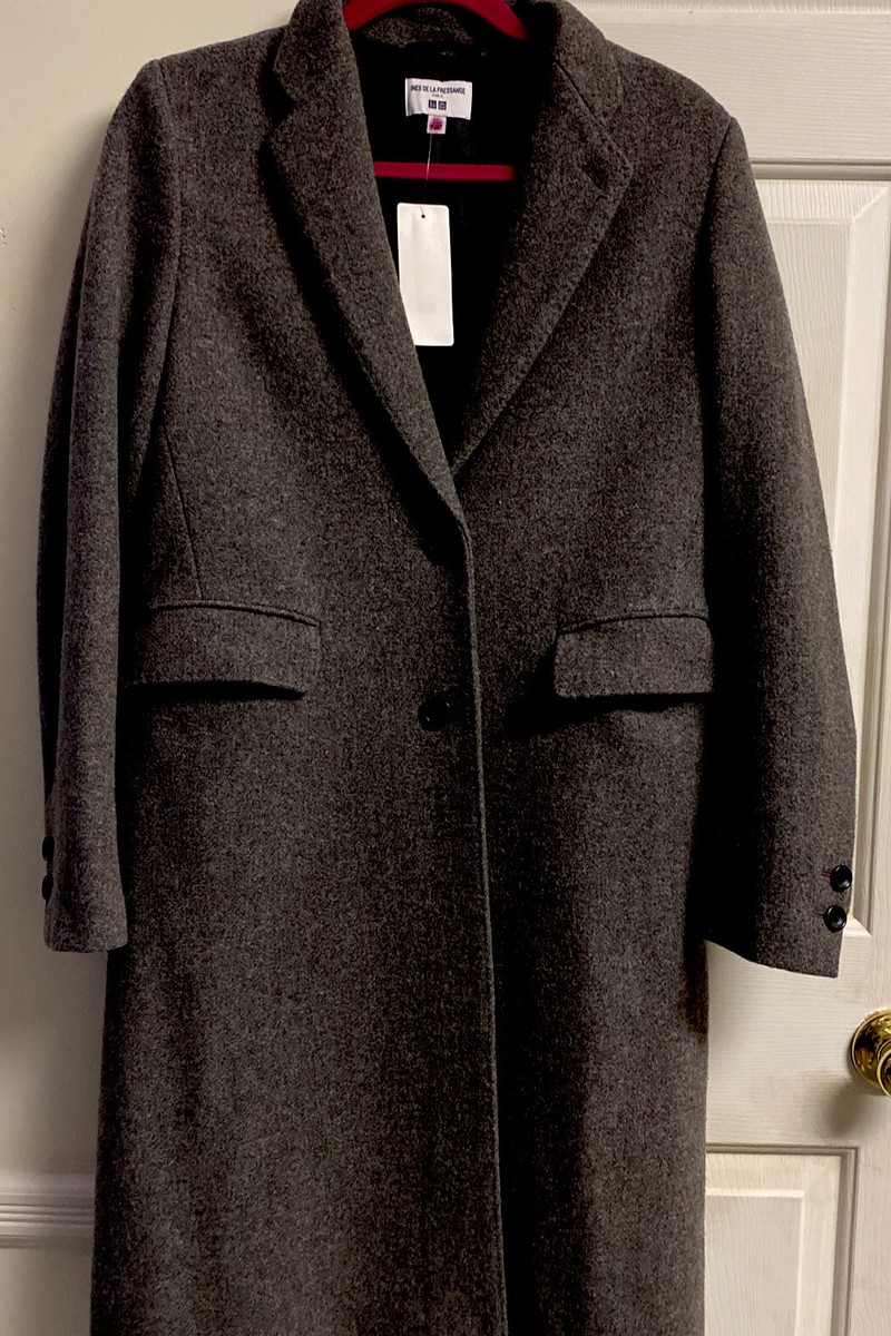 NWT Uniqlo Women Wool Nylon Coat Grey Size S