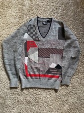 Vintage 90s Coogi Knit Sweater Multicolor Size Large Geometric Shape Mountain