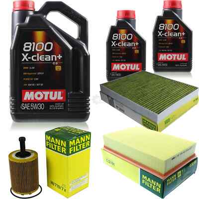 MANN-FILTER Inspektionspaket 7L Motul 8100 X-clean+ 5W-30 für VW Multivan V 2.5
