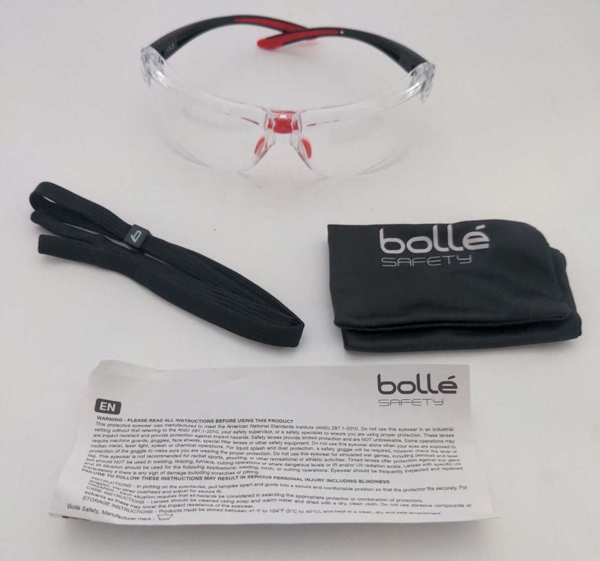 Bolle Safety Glasses IRIS Black Temples Clear AntiFog Lens Bifocal