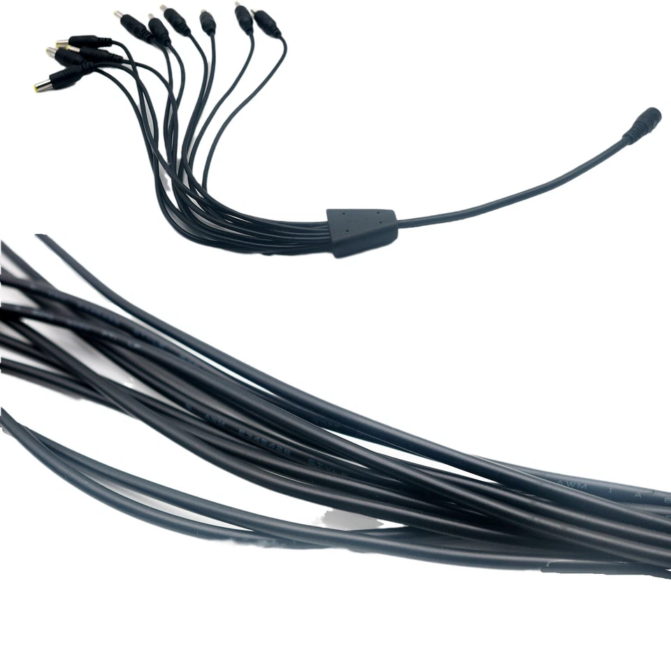 10x CCTV DC Power Female To 10 x Male Plug Cable Splitter 5.5mm x 2.5mm Adapter - Image 3 of 4