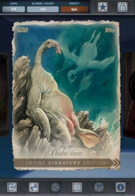 Star Wars Card Trader - Original Art Signature Fauna Thala-Siren