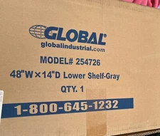 Global Industrial Lower Shelf For Bench 48"W x 14”D Gray#254726