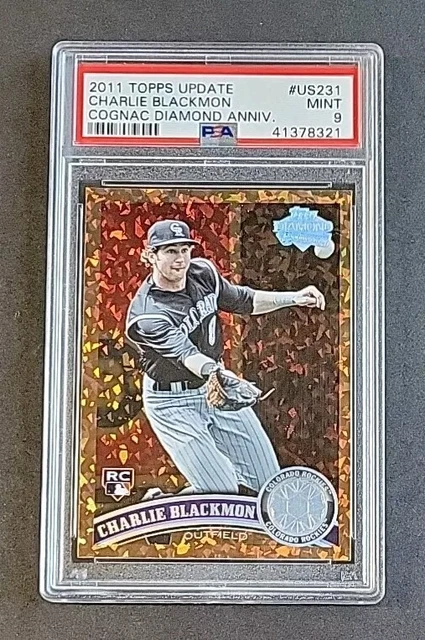 Charlie Blackmon 2011 Topps Update RC Cognac Diamond Anniv. SP PSA 9 Rookie