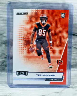 2020 Panini Playoff #210 TEE HIGGINS Goal Line BLUE Rookie Cincinnati Bengals