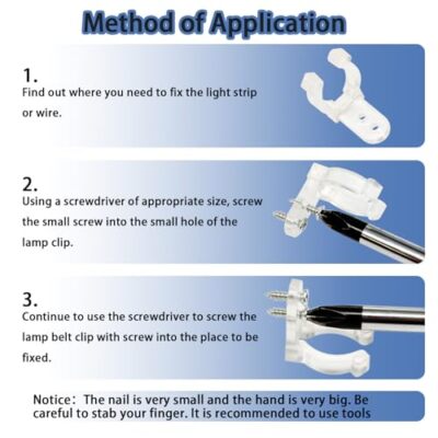 20 PCS /Pack Clear PVC LED Rope Light Clips Holder Durable Mounting Rope Light Clips For Round Rope Light