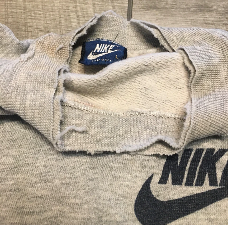 Sudadera pulóver Nike azul a cuadros Swoosh para hombre talla mediana vintage Foto 4 de 4