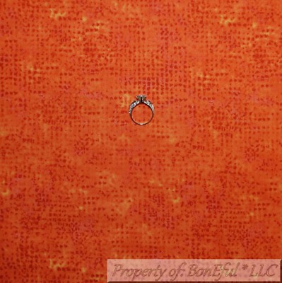 BonEful FABRIC FQ Cotton Quilt Orange Tone Tonal Blender Texture Print Dot SALE