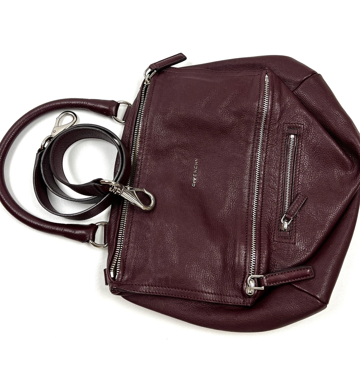 #396 GIVENCHY Pandora Medium Satchel Bag in Wine Red RETAIL $ 2150