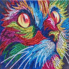 CAT -- SPECIAL  DIAMOND  EMBROIDERY  CROSS - STITCH  3D DIAMOND