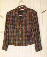 Doncaster Multicolor Silk Textured Tweed Blazer Jacket Coat Size 10