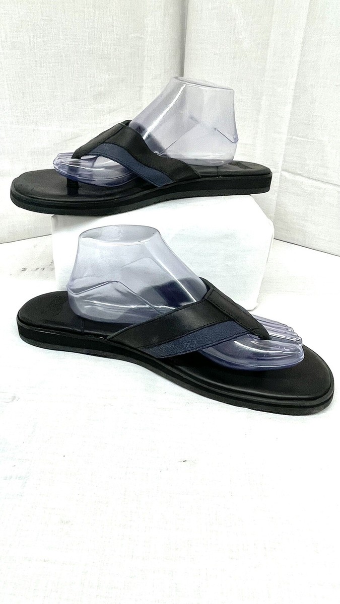 Warfield & Grand Portia Mens Leather Flip Flops Black Size12 