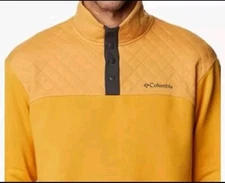 COLUMBIA Mens XL Hart Mountain Quilted Half Snap  Pullover  -$90Retail  Honey