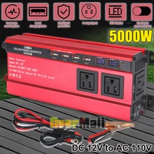 5000W Sine Wave Inverter 12V DC to 110V AC Power Inverter Solar Converter 4 USB