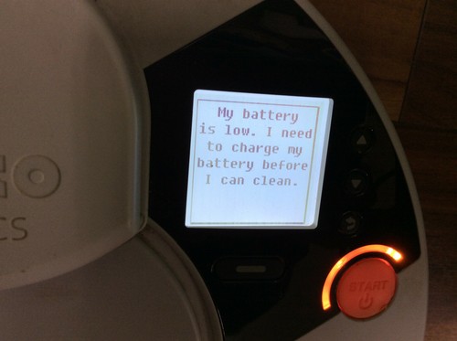 neato xv-12 lcd panel illuminates but no text in stock