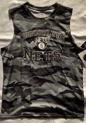 Kevin Durant Brooklyn Nets Boys Large L Gray Black Camo NBA Jersey