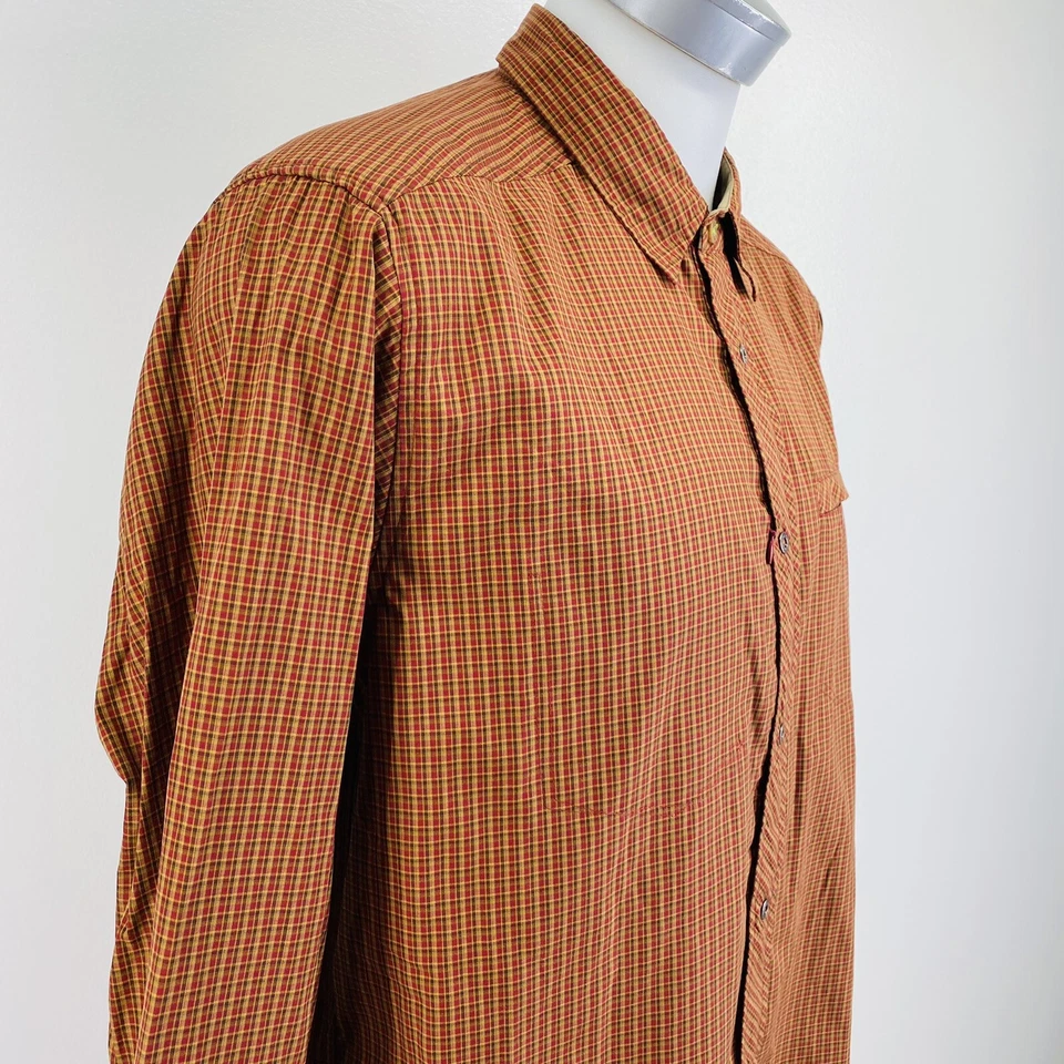 Exofficio Mens Sz XL Vented Hiking Long Sleeve Shirt Brown Plaid Nylon Blend  S1 - Image 4 of 4