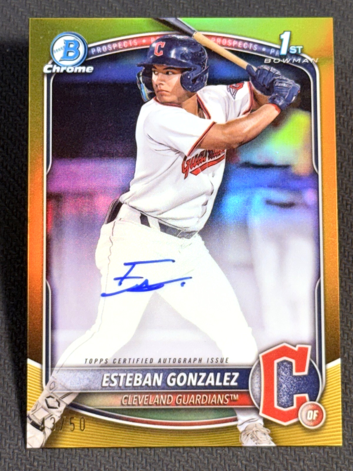 2025 Bowman Chrome 1st GOLD REFRACTOR AUTO Esteban Gonzalez 48/50