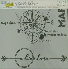 Crafters Large Nautical Rose Compass Stencil Adventure 12" Wall Wood Template