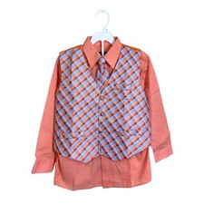 Boys Vittorino Signature Collection 3-Piece Dress Shirt Tie and Vest Set Size 10