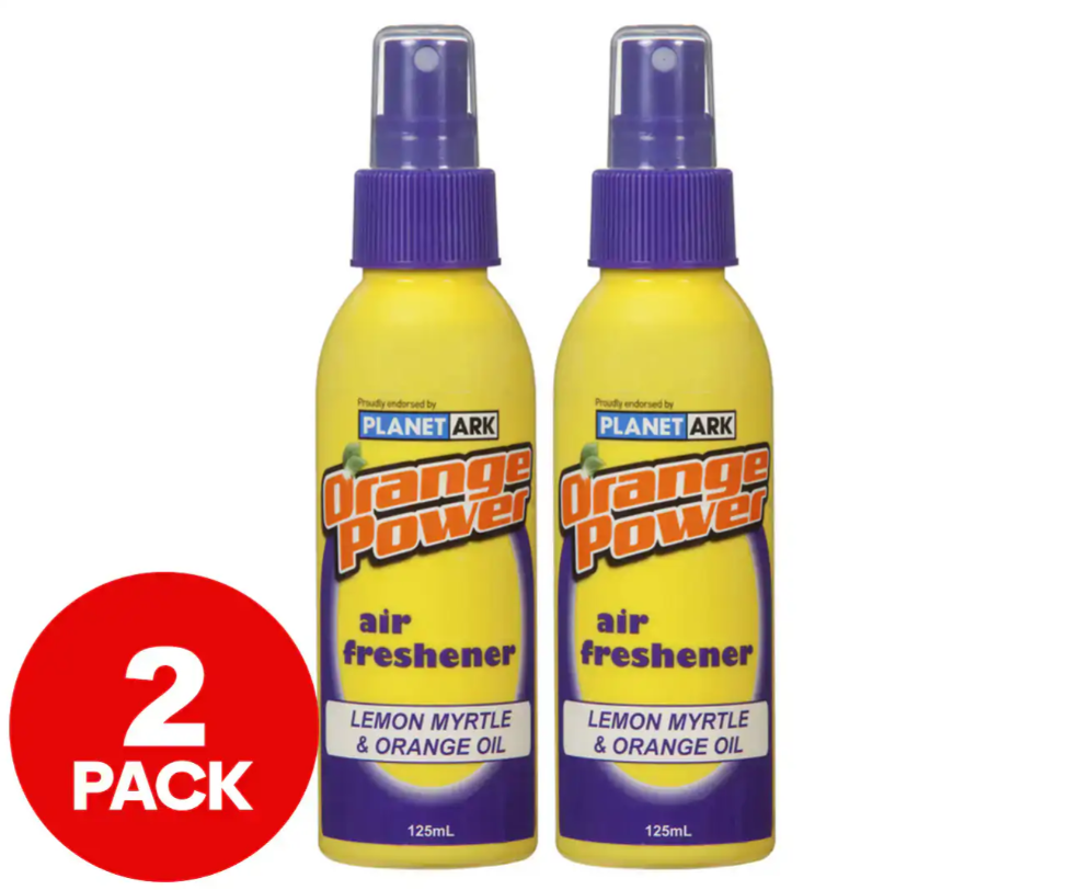 2x Orange Power Air Freshener Lemon Lime Sticky Spot & Goo Orange Oil