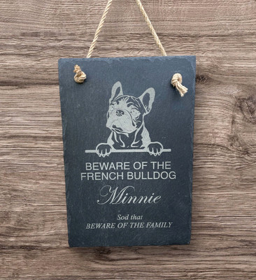 Große personalisierte Vorsicht vor dem Hund JEDE RASSE Schieferplakette