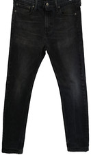 LEVI'S Mens 510 Jeans W32in x Leg32in Black Red tag Preworn LEVI-113