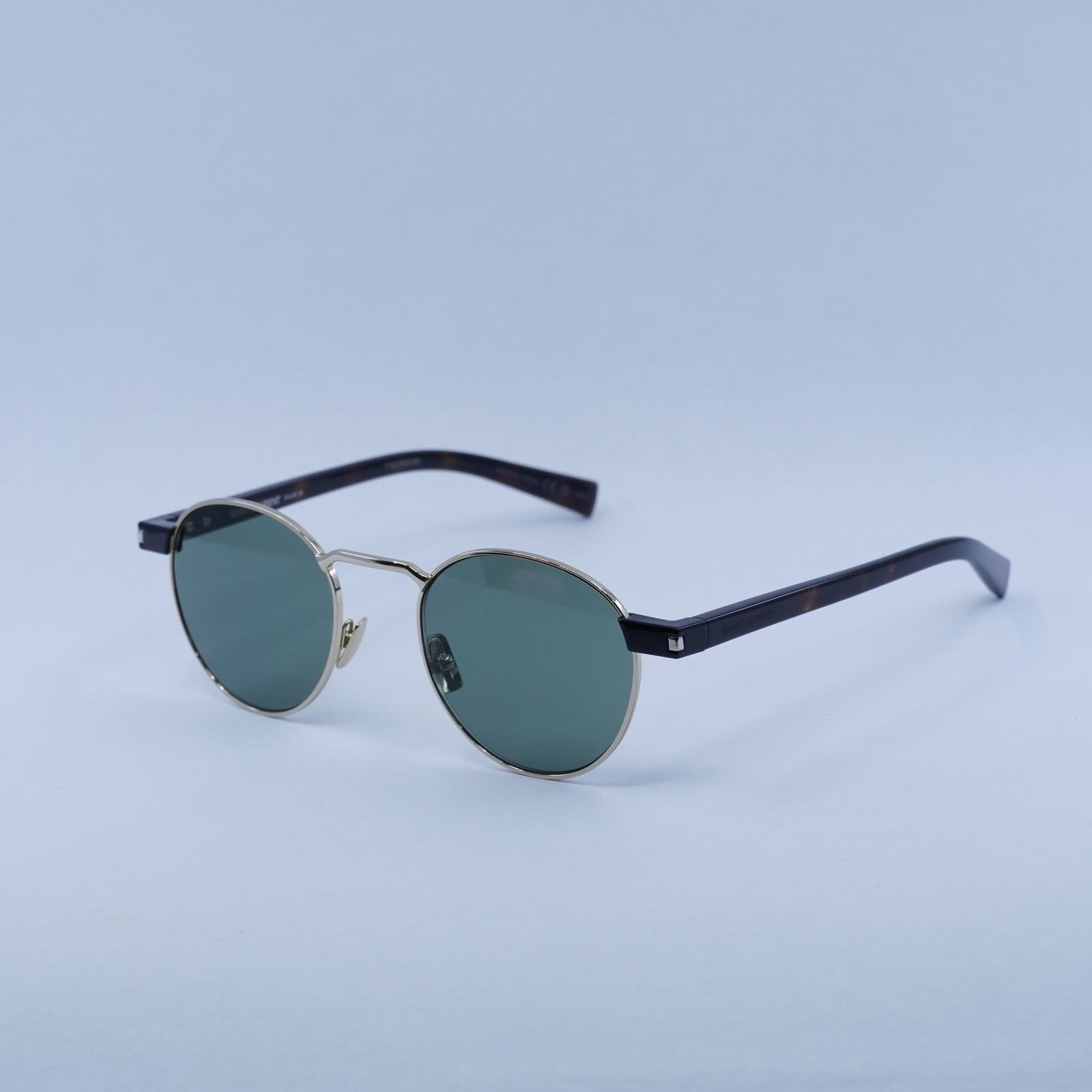 Occhiali da sole SAINT LAURENT SL707 002 oro e avana verde 49 21 145 nuovi