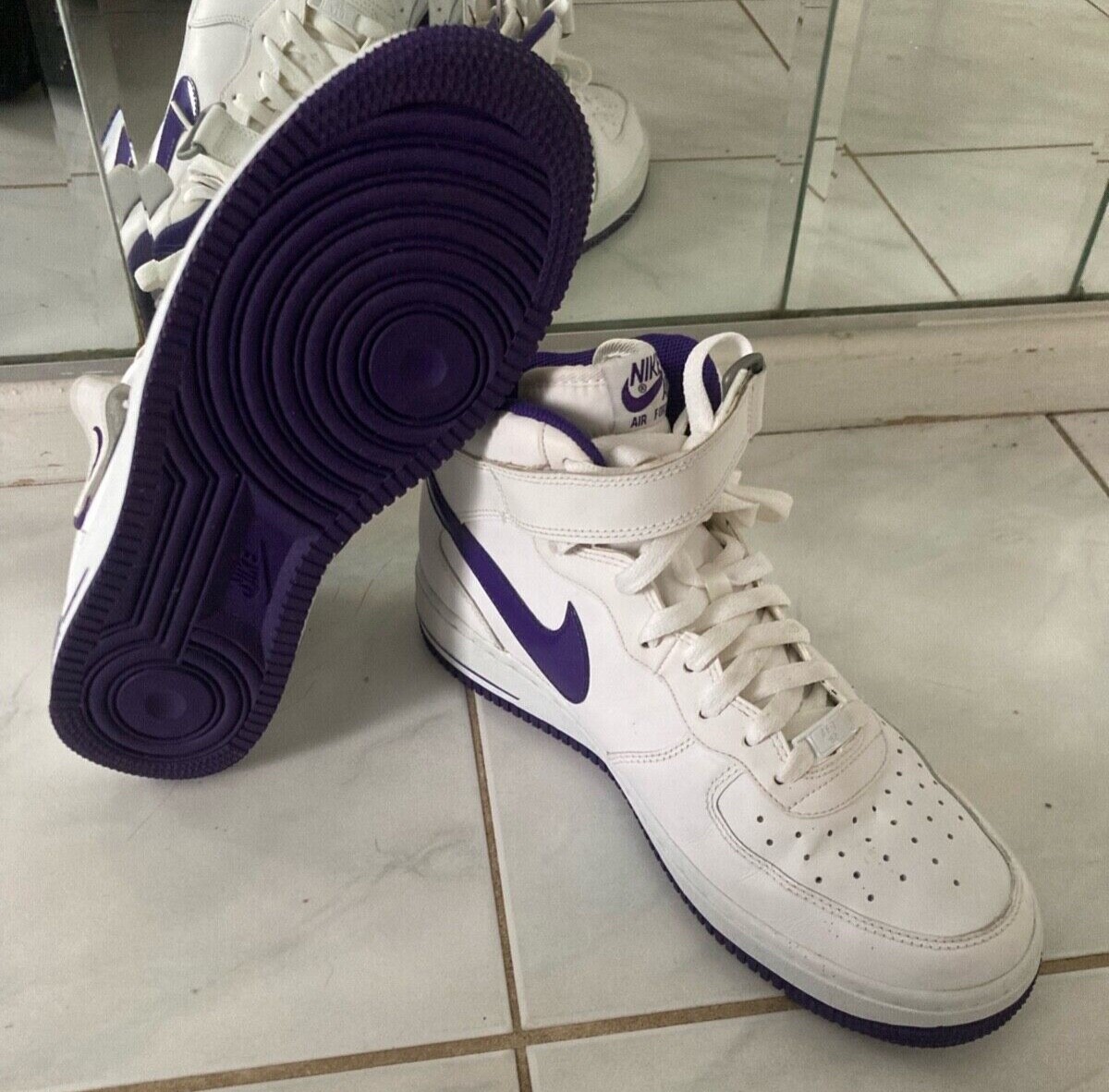 Nike Air Force 1 High Top Sneakers - Navy, Purple & Mint Air Force 1 Low  main image 3