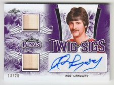 2019-20 LEAF LUMBER KINGS ROD LANGWAY AUTO STICK /20 TWIG SIGS PURPLE Capitals