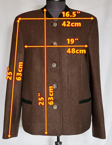 JACKET VINTAGE HANDMADE TRACHTEN OKTOBERFEST DIRNDL TYROL WOMEN COAT US 10/EU 38 - Picture 2 of 4