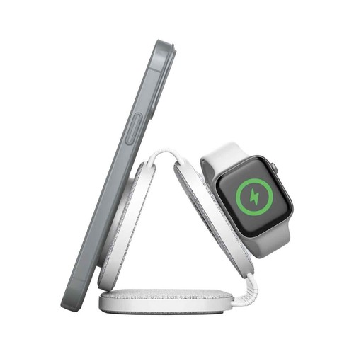 Almohadilla de carga inalámbrica plegable láser 3 en 1 para dispositivos Apple y Android - Imagen 5 de 12