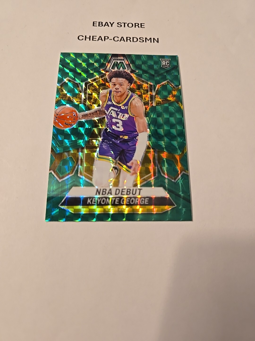 2023-24 Panini Mosaic - NBA Debut Green Mosaic Prizm #251 Keyonte George (RC)