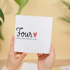 4th Year Anniversary Card for Wife Husband Four Years Wedding Celebration