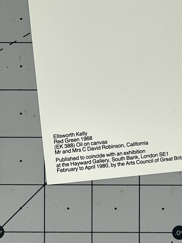 Ellsworth Kelly (1923-2015) Art Card 1980 Hayward Gallery London - Picture 6 of 7