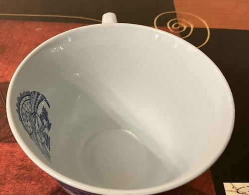 Copeland Spode Blue White Cup Heritage Eagle Bird Fine Stone 3 5/8” d. - Picture 6 of 8