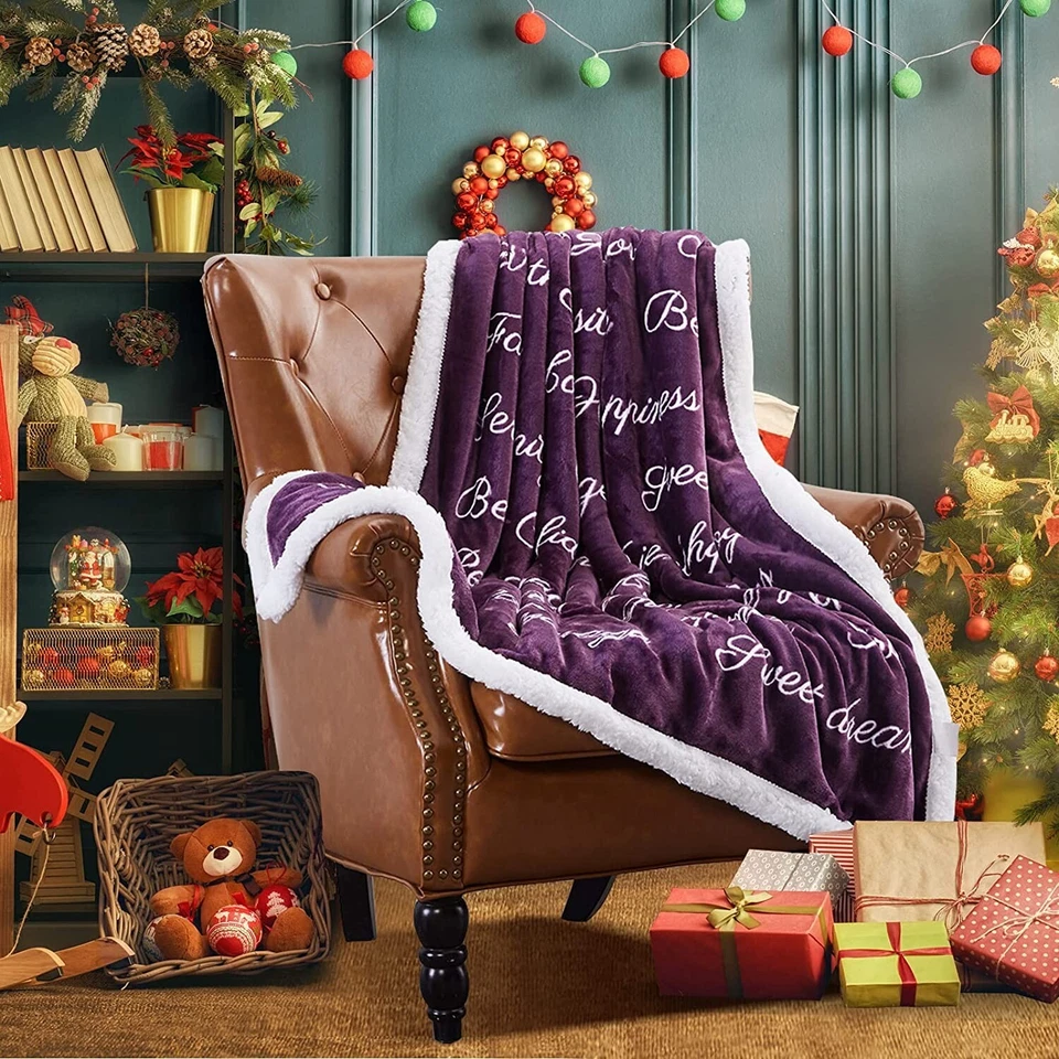 Manta de felpa súper suave polar Sherpa franela sofá cama 50" x 60" Foto 4 de 4