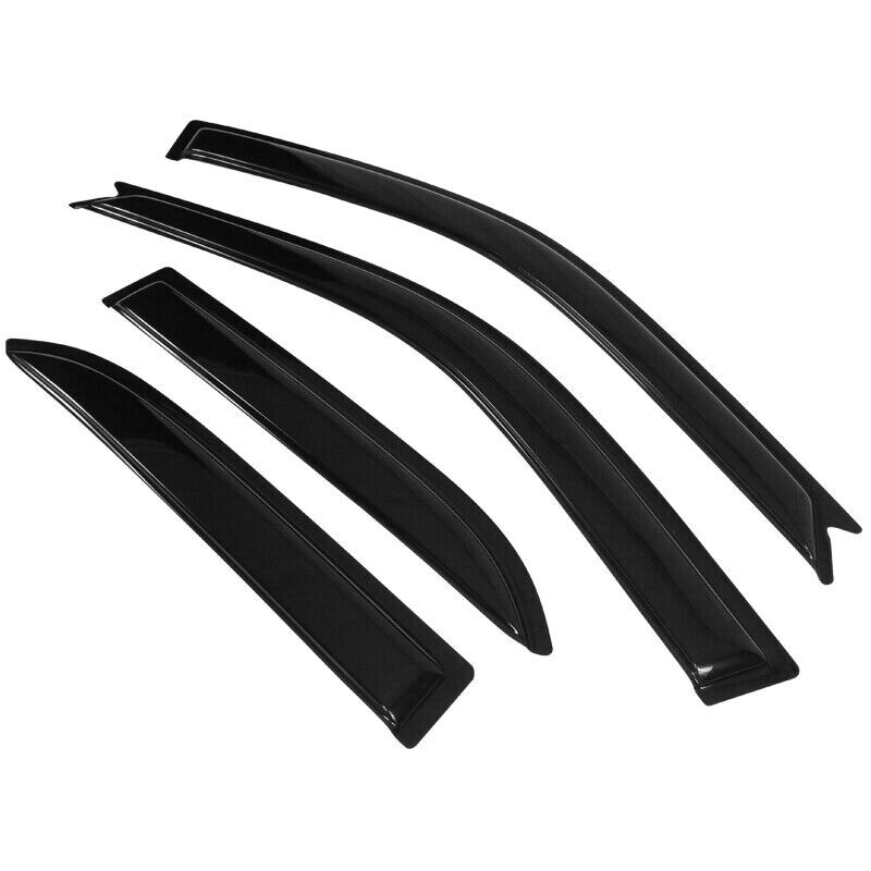In-Channel Window Visors For 07-13 Chevy Silverado GMC Sierra Crew Cab – Dark Smoke 4pc Set