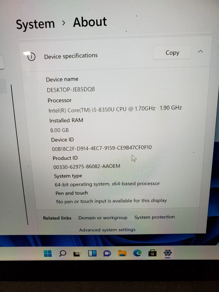 Microsoft Surface Laptop 2 1769 13" i5-8350U 8GB RAM 128GB SSD Win11 READ #69 - Image 2 of 4