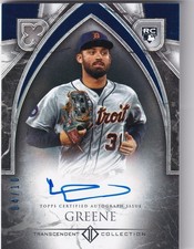2023 Topps Transcendent Blue Riley Greene RC Rookie Signed On Card 4/10 Tigers