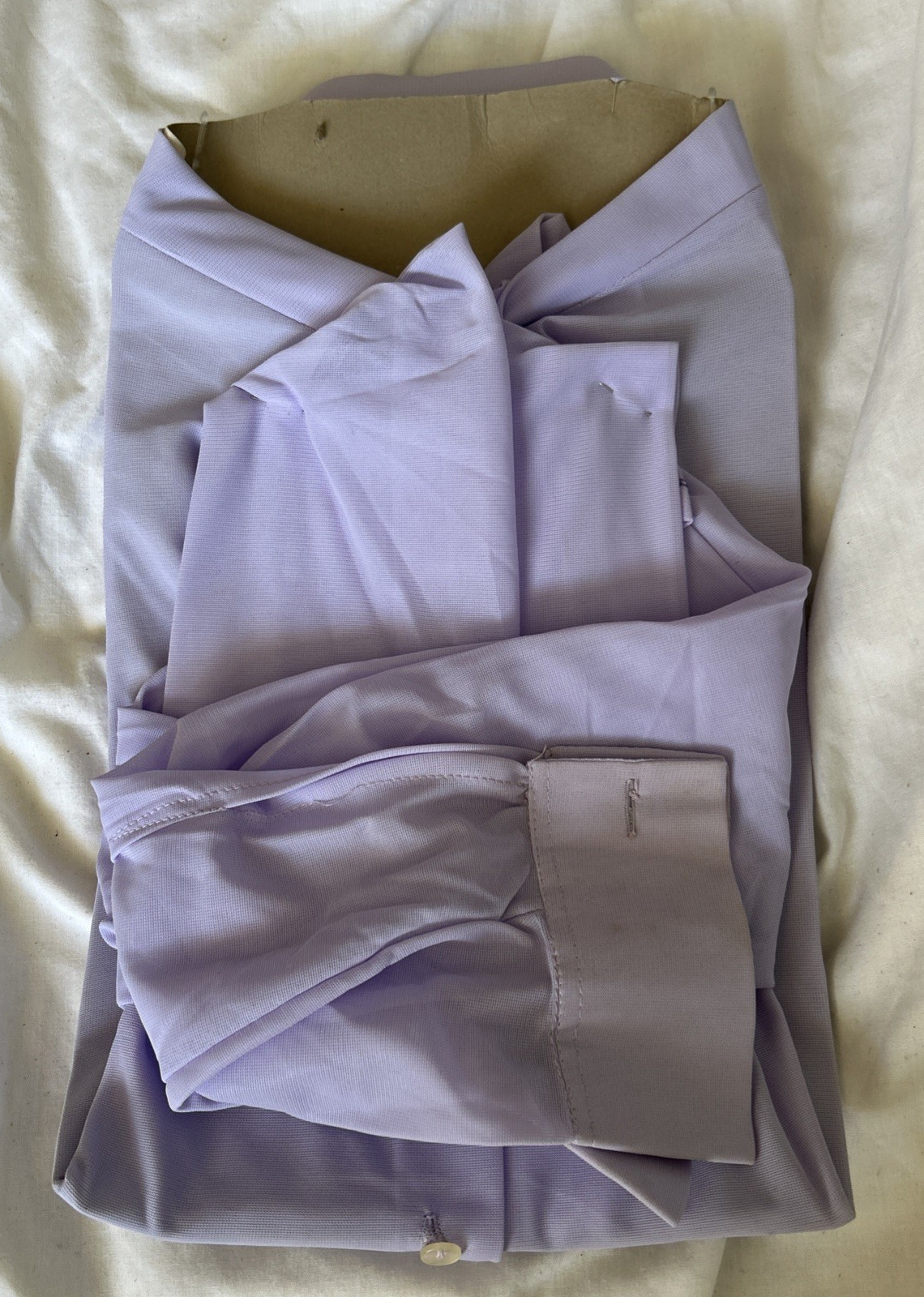Vintage Jo Blake Bri Nylon Lilac Long Sleeve Shirt NEW 14.5" Collar 5
