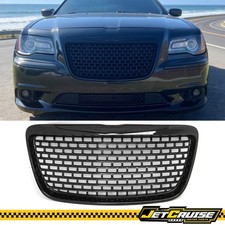 Fits 11-14 Chrysler 300 Srt8 Style Front Bumper Upper Mesh Grille Gloss Black