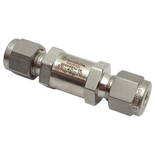 Swagelok SS-4C-10 Poppet Check Valve, 1/4in x 1/4in Swagelok Tube Fitting, 10psi