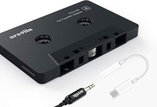 Car Audio aux Cassette Adapter and a Type C to 3.5mm Aux Jack Black